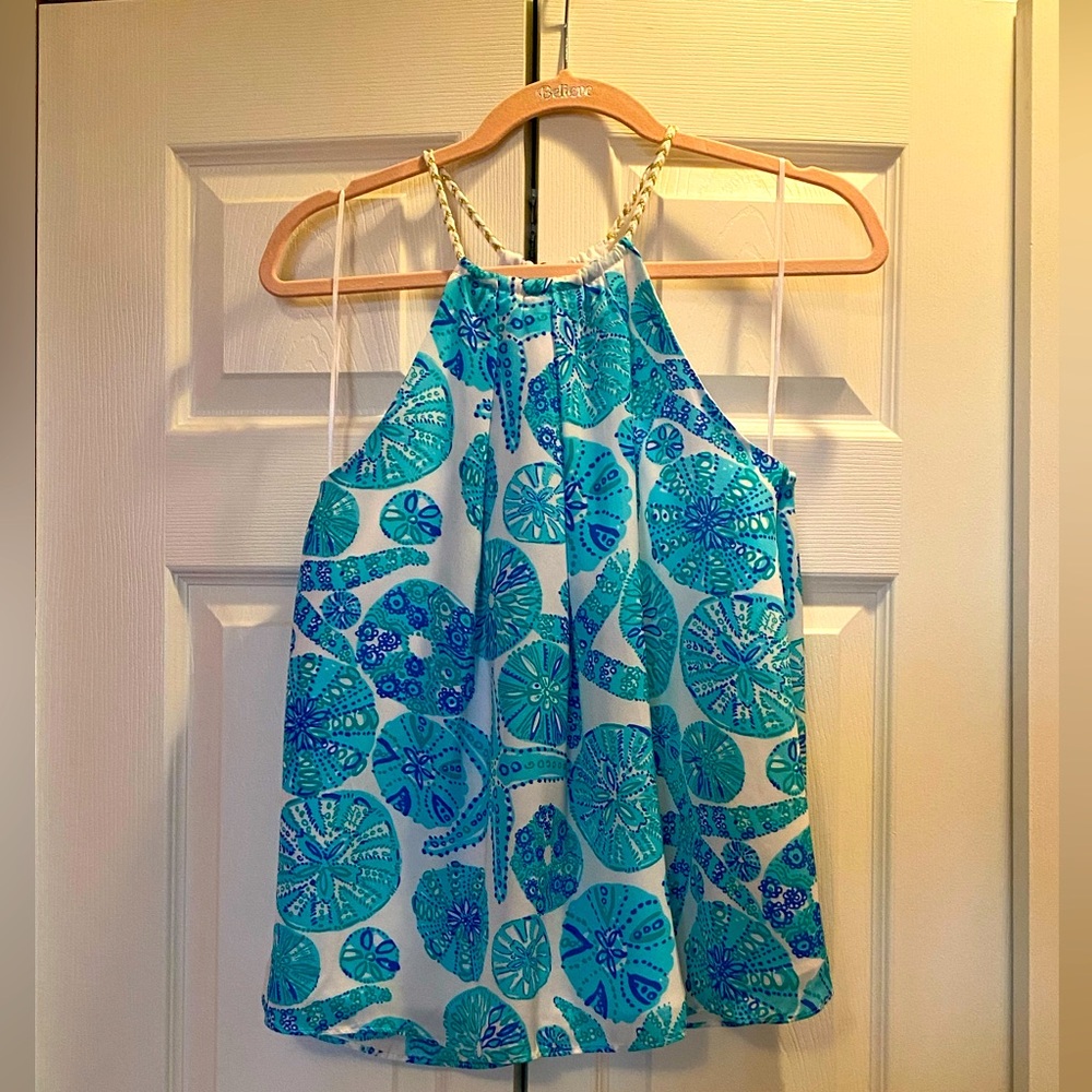 LILLY PULITZER FOR TARGET - Sea Life White/Aqua Tank Top/Blouse - Size S and XS